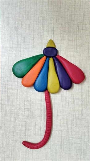 Beautiful Clay Rainbow Umbrella ☔#art #diy#shorts #shortvideo #youtubeshorts