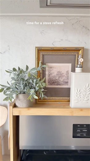 Instantly clear your counters by adding storage above the stove! 👏🏻#founditonamazon #amazonhome