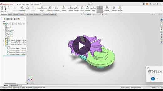 Geneva Mechanism Motion Study in SolidWorks | Deepika Choudhary posted on the topic | LinkedIn