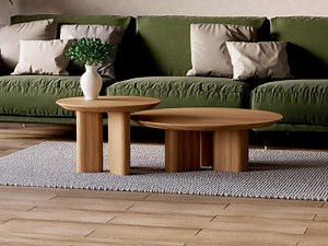 Nesting Coffee Table - Set Round Coffee Table - Unique Coffee Table Set - Solid Oak Table - Scandi Coffee Table - Living Room Coffee Table - Etsy