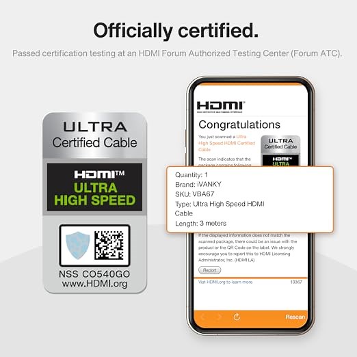 HDMI  2.1 Cable certified