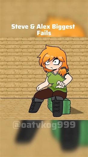 STEVE & ALEX BIGGEST FAILS OF BUILDING RECYCLING BIN IN MINECRAFT 🗿#minecraft #minecraftanimation