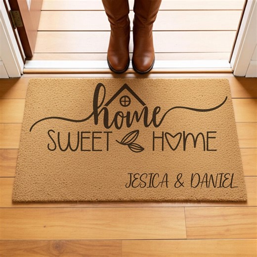 Custom Welcome Mat, Personalized Home Sweet Home Doormat, Last Name Door Mat, Custom Wedding Gift,housewarming Gift, Personalized Door Decor - Etsy