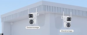 GENBOLT WLAN Überwachungskamera Aussen, 2.4/5GHz WiFi Überwachungskamera Außen Mit Dual Lens, CCTV IP Security Kamera Überwachung Aussen Outdoor Sicherheitskamera Mit Farbnacht, Humanoide Erkennung