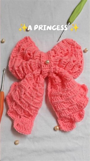 Cute Crochet bow hairclip🎀 #crochet #crochetbow