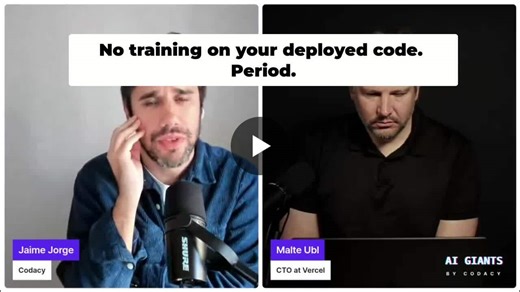 No training on your deployed code. Period. | Codacy