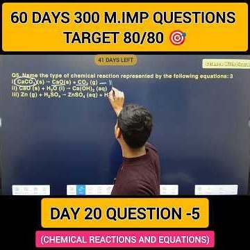 Day 20 | Question–5 | Chemical Reactions & Equations | 60 Days – 300 Questions