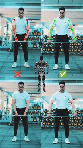 Upright rows mistakes and corrections tips. This video shows how to perform the barbell upright rows correctly. ❌ Do not take a close grip. This causes excessive internal rotation of the shoulder joint. ❌ Do not raise elbows higher than shoulder level. This may cause shoulder impingement. ✅ Take a wide grip. This minimizes the chances of joint stress. ✅ Do not allow elbows to pass over the shoulder level. #uprightrows #uprightrow #workouttips #gymtips #gym #exercise