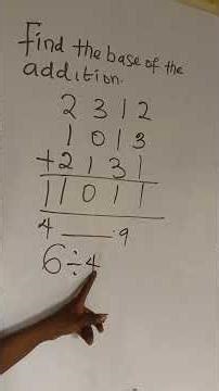 how to find the base of given sets of numbers #numberbase #mathematics #viralreel
