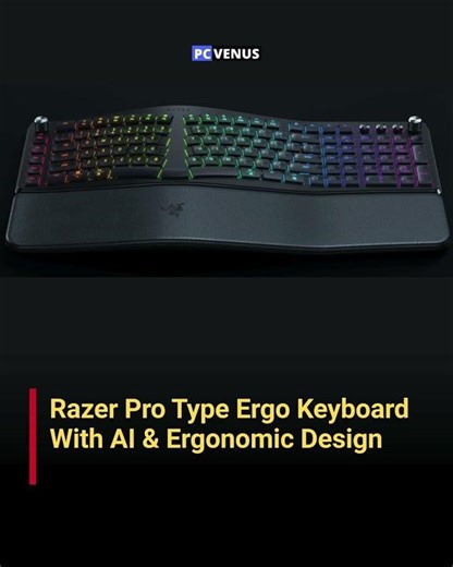 Razer Pro Type Ergo Keyboard with AI and Ergonomic Design