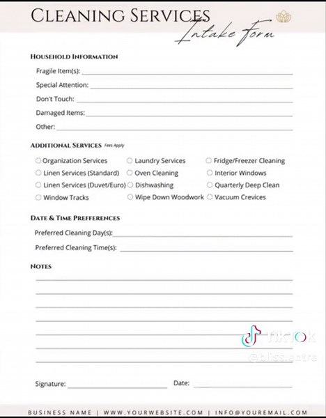Organizing Client Information for Cleaning Business