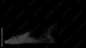 Smoke close to the ground, transparent background 4K video with alpha channel (the background is transparent)