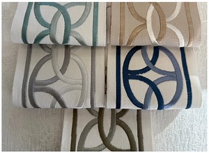 Geometric Embroidered Curtain Border, Interlocking Circle Ribbon, 4" Wide - Etsy