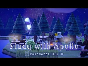 ⏰️Pomodoro 30/10 • Study with Apollo▪️No Music▪️fire crackle + river night ambience🎧