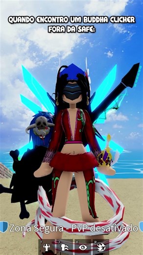 Buddha Clicker trying to catch me outside of the safe zone! 😂🔥 #bloxfruits #robloxmemes