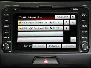 Selecting and viewing traffic information on your Kia's navigation system