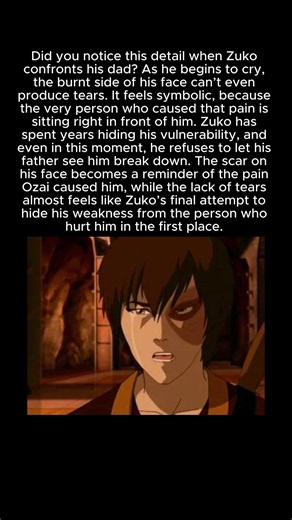 Why Zuko couldn’t cry on his burned side #atla #zuko