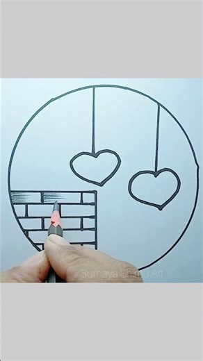 Best friend drawing | Easy circle drawing #bestfriendsdrawing #circledrawing #shorts