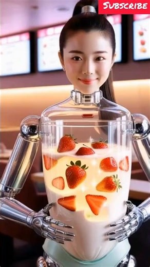 Strawberry & Orange Robot Café Demo | USA Robotics Future 🤖✨ #HumanoidRobot #USA #RobotCafe