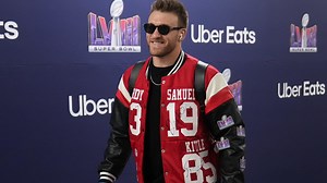 Kyle Juszczyk goes all-out repping wife Kristin Juszczyk's jacket for Super Bowl 58