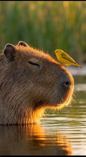 Capybara & Bird Harmony #pixverse #pixverseai