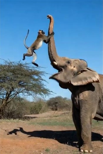 Elephant vs Monkey|#shorts #funnyanimal|#monkey |#viral