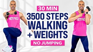 30 Minute Stepping Cardio Workout with Weights (3500 Steps)