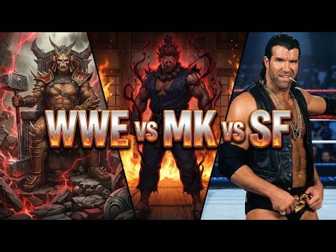 ULTIMATE CHAOS CROSSOVER 🏆 | WWE vs MK vs SF | 2v2 MODE (Razor Ramon, Shao Kahn, Akuma)