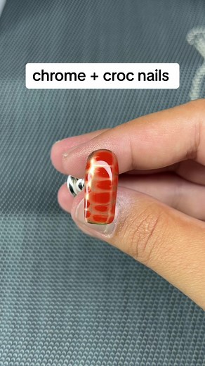 Chrome & Croc Print Nails Tutorial