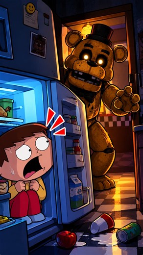 😂 FREDDY, KAPIDAKİ SEN MİSİN?! 💀 BUZDOLABI EVİMİ BASTI! | FAMILY GUY FNAF PARODİ