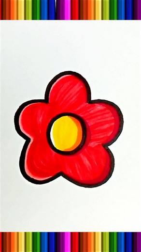 Flower Drawing Easiest Tutorial 🏵🌺🐝 #flowers #art #shorts