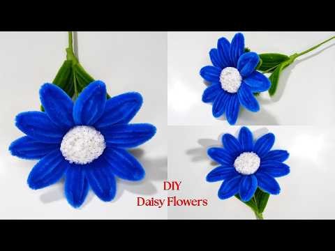 How to Make Pipe Cleaner Flower Blue Gerbera Daisy | Crafts Flower
