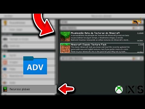 Como Colocar Textura Em Servidores No Minecraft De Xbox "RECURSOS GLOBAIS" (ADV FILE EXPLORER)