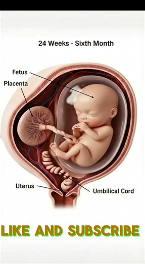 24 Weeks Fetus Inside the Womb – Incredible Development Explained!#shorts