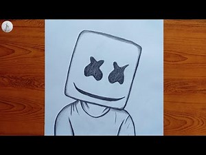 How to Draw Marshmello | Easy Marshmello Face Drawing Tutorial Step by Step