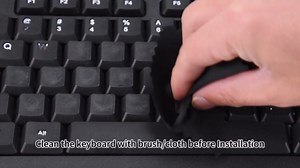 6-in-1 Korean-English Keyboard Stickers, White Font Black Background Matte Vinyl Stickers for Laptop & Desktop