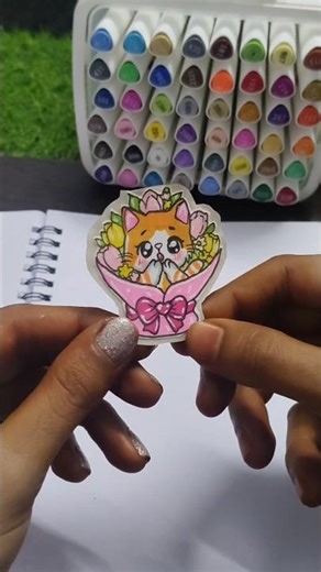 cute kawaii stickers making 🐱💐#kawaii #diy #ytshorts #viral #yt #shorts #viralshorts #trending #cute