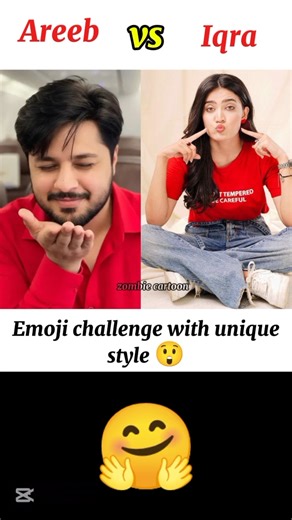 Areeb vs Iqra 😚 Emoji style 🤪 #zombiecartoon #reels #viralvideo #funny #duet #funnyvideos #comedy