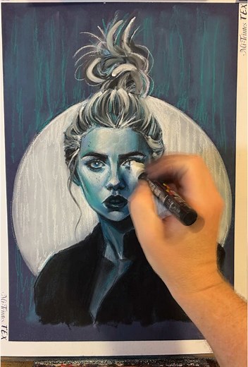 Drawing practise with pitt and pan pastels #art #pastels #timelapse #portrait #fyp