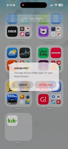 How to Unhide an App on iPhone iOS 26