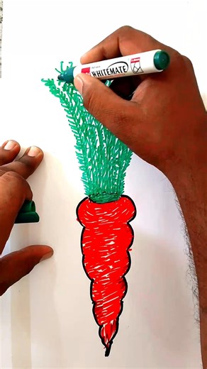 1 Minute Mein Gajar Drawing 😱|Easy Carrot Drawing for Beginners|Aasan Tarike Se Gajar Banana Seekho