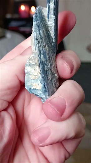 Sharing my crystal collection💫 This is my Kyanite with Quartz...