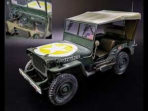 1941 Willys MB Jeep WWII 80th Anniv 1/24 Scale Model Kit Build How To Weathering WW2 Omaha Beach GPW