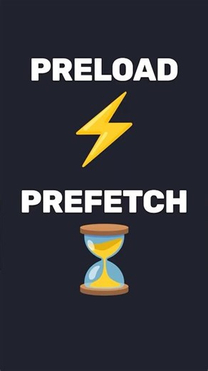✨ Preload vs. Prefetch. They'll ask about this at interviews!
