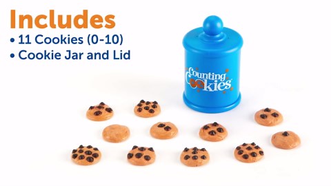 Learning Resources Smart Counting Cookies - Chocolate Chip Play Food, Preschool Activities, Toddler Sensory Toy, Play Kitchen Accessories, Sorting and Stacking, Fine Motor Numbers , Math Games