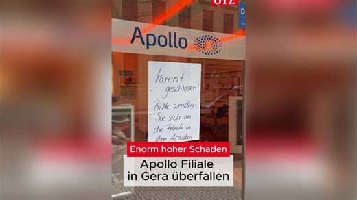 Einbruch bei Apollo Optik in Gera: Filiale bleibt vorerst geschlossen
