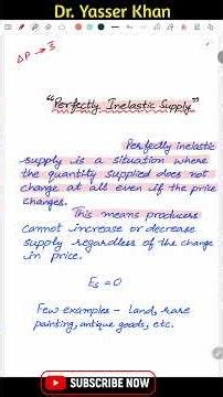 Perfectly Inelastic Supply | Elasticity Of Supply | Microeconomics #dryasserkhan UGC NET UPSC