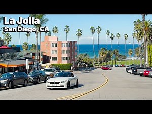 [4k] La Jolla, CA Walk | Elegant Village Streets, Scenic Ocean Cliffs & Charming Park Row