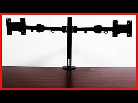 MonMount Dual LCD Monitor, Desk Mount Stand Arm Holds up to Two 27 Screens, Black LCD 194B