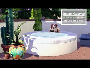 Base Game Functional Walk In Showers & Round Hot Tub Tutorial | No CC |The Sims 4